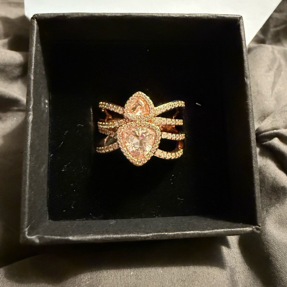Dazzled Up Rose Gold Cubic Zirconia Ring from Bomb Party